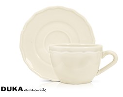 Filiżanka ze spodkiem beżowa 200 ml