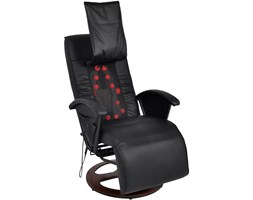 vidaXL Fotel masujący do masażu sziatzu 50% PU czarny