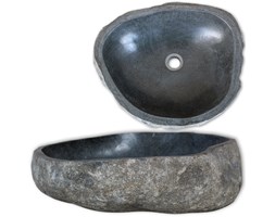 vidaXL Owalna umywalka z kamienia rzecznego, 40 cm