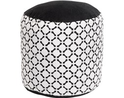 Pufa bawełniana BLACK WHITE, siedzisko, podnóżek - 45 x 30 cm