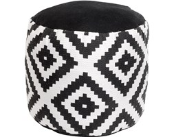 Pufa bawełniana BLACK WHITE, siedzisko, podnóżek - 45 x 30 cm