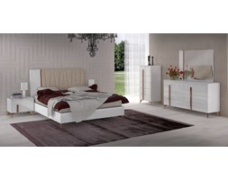 ŁÓŻKO 180/200cm VEGA WHITE TAPICEROWANE WEZGŁOWIE
