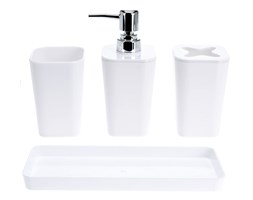 Zestaw akcesoriów łazienkowych WHITE - 4 elementy w komplecie