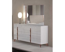 KOMODA 6-SZUFLADOWA SIRIO WHITE W BIAŁYM LAKIERZE