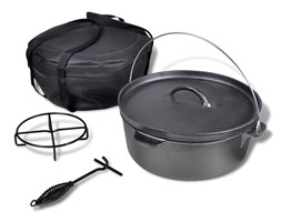 vidaXL Kociołek, garnek żeliwny 11,3 l + akcesoria