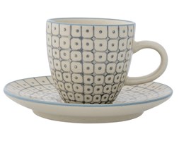FILIŻANKA ZE SPODECZKIEM DO ESPRESSO "ELIZABETH" BLOOMINGVILLEKOLOR SZARY