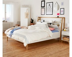 Łóżko z zagłówkiem - szafką typu sideboard