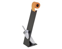Stojak na papier toaletowy i szczotkę do WC - Miramar Black - 2 w 1, WENKO