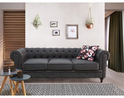 Sofa szara - wypoczynek - tapicerowana - CHESTERFIELD
