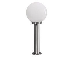 BUBBCE CLASSIC lampa stojąca 1 x 60W E27 słupek nowoczesny ogrodowy ball kula szklana biała PEKAR 1OR12011SS