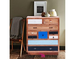 loftowa komoda z szufladami z drewna akacji happy loft