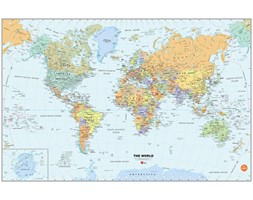 Naklejka Mapa świata, zmazywalna, Wallpops, 60x91cm