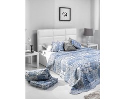 Narzuta z mikrofibry Classic niebieska 240x220