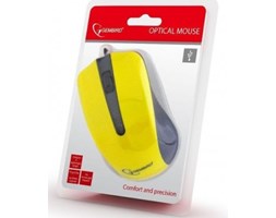 Gembird Mysz optyczna USB czarno/żółta (MUS-101-Y)