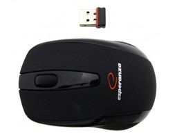 Esperanza Mysz, Bezprzewodowa 2,4 Ghz, Optyczna 1000 DPI, USB, Gumowana - EM116