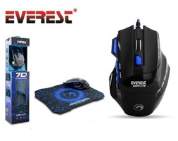 EVEREST SGM-X7B Mouse 1600 DPI Black/Blue + Podkładka