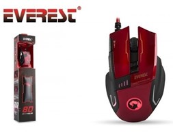 EVEREST SGM-X10 Mouse 3200DPI LED Red+Podkładka