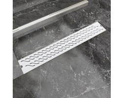 vidaXL Kratka odpływowa, liniowa, 730x140 mm, wzór fali, stal nierdzewna