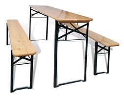 vidaXL Stół biesiadny z 2 ławkami, 177 cm, drewno sosnowe