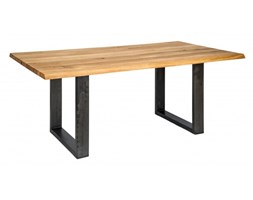 Signu Design Stół dębowy Ferrum Loft nogi ze stali przemysłowej
