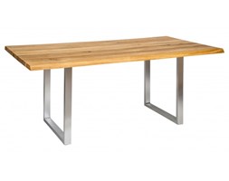 Signu Design Stół dębowy Iron nogi ze stali nierdzewnej