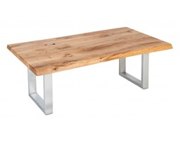 Signu Design Stolik kawowy dębowy Iron nogi ze stali nierdzewnej