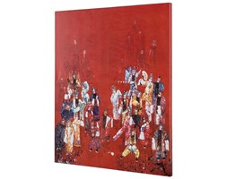 Obraz olejny Asian Theatre 120x100 cm czerwony