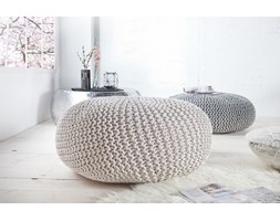 Puf/podnóżek Knitted Ball 80 cm biały