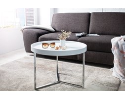 Stolik kawowy Honey 60 cm biało-srebrny