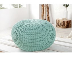 Puf/podnóżek Knitted Ball - miętowy