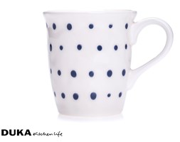 Kubek 400 ml w granatowe kropki