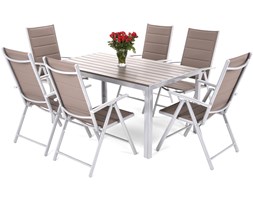 Meble ogrodowe aluminiowe Ibiza Silver / Taupe 6+1