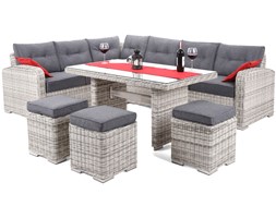Narożnik technorattanowy Virginia Glass Light Grey / Grey