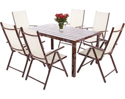 Meble ogrodowe aluminiowe Ibiza Brown / Ecru 6+1