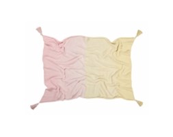 Kocyk dziecięcy bawełniany Baby Blanklet Ombre Vanilla-Soft Pink Lorena Canals