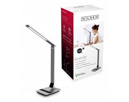 Lampka biurkowa LED BRANDE SREBRNA NILSEN -