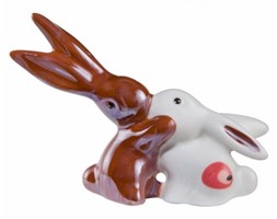 Zakochane mini króliczki Bunny de Lux brązowe 6 cm Goebel 66-842-80-8*1