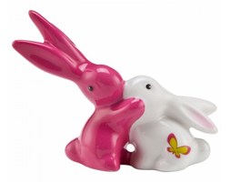 Zakochane mini króliczki Bunny de Lux różowe 6 cm Goebel 66-842-80-8*3