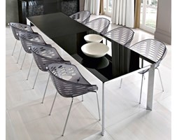 FUNKCJONALNY STÓŁ UNIVERSE-160 DOMITALIA DO JADALNI RESTAURACJI Z BLATEM SZKLANYM, CERAMICZNYM, POKRYTY MELAMINĄ LUB LAMINATEM