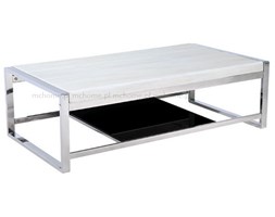 STOLIK KAWOWY STAL NIERDZEWNA MARMUR " SIENA " 130 x 70 x 40 cm