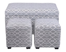 KOMPLET TRZECH PUF TAPICEROWANYCH " MARROCAN GREY "