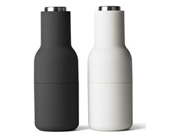 Zestaw młynków do przypraw BOTTLE GRINDER, biel, czerń, stal- MENU - Sprawdź dostępność na WWW.DECOSALON.PL