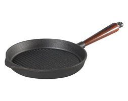 Patelnia grillowa okrągła, 25cm, drewniana rączka - SKEPPSHULT - z kodem WIOSNA18 taniej!