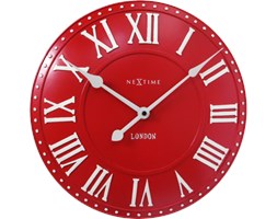 Zegar ścienny London Roman Red, 3083RO - NEXTIME - DECOSALON - Zakupy bez ryzyka