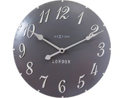 Zegar ścienny London Arabic, szary, 3084 GS - NEXTIME - DECOSALON - Zakupy bez ryzyka