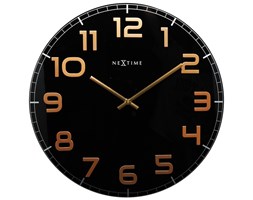 Zegar ścienny Classy Large czarno-miedziany - NEXTIME - DECOSALON - Zakupy bez ryzyka