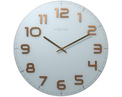 Zegar ścienny Classy Large biało-miedziany - NEXTIME - DECOSALON - Zakupy bez ryzyka