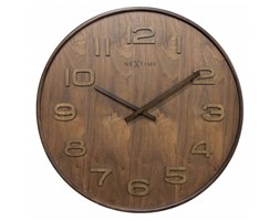 Zegar ścienny Wood Wood Big, brązowy - NEXTIME - DECOSALON - Zakupy bez ryzyka