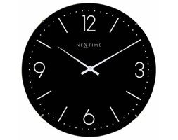 Zegar ścienny Basic Dome, czarny - NEXTIME - DECOSALON - Zakupy bez ryzyka