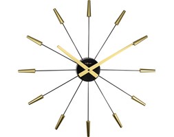 Zegar ścienny Plug Inn Gold - NEXTIME - DECOSALON - Zakupy bez ryzyka